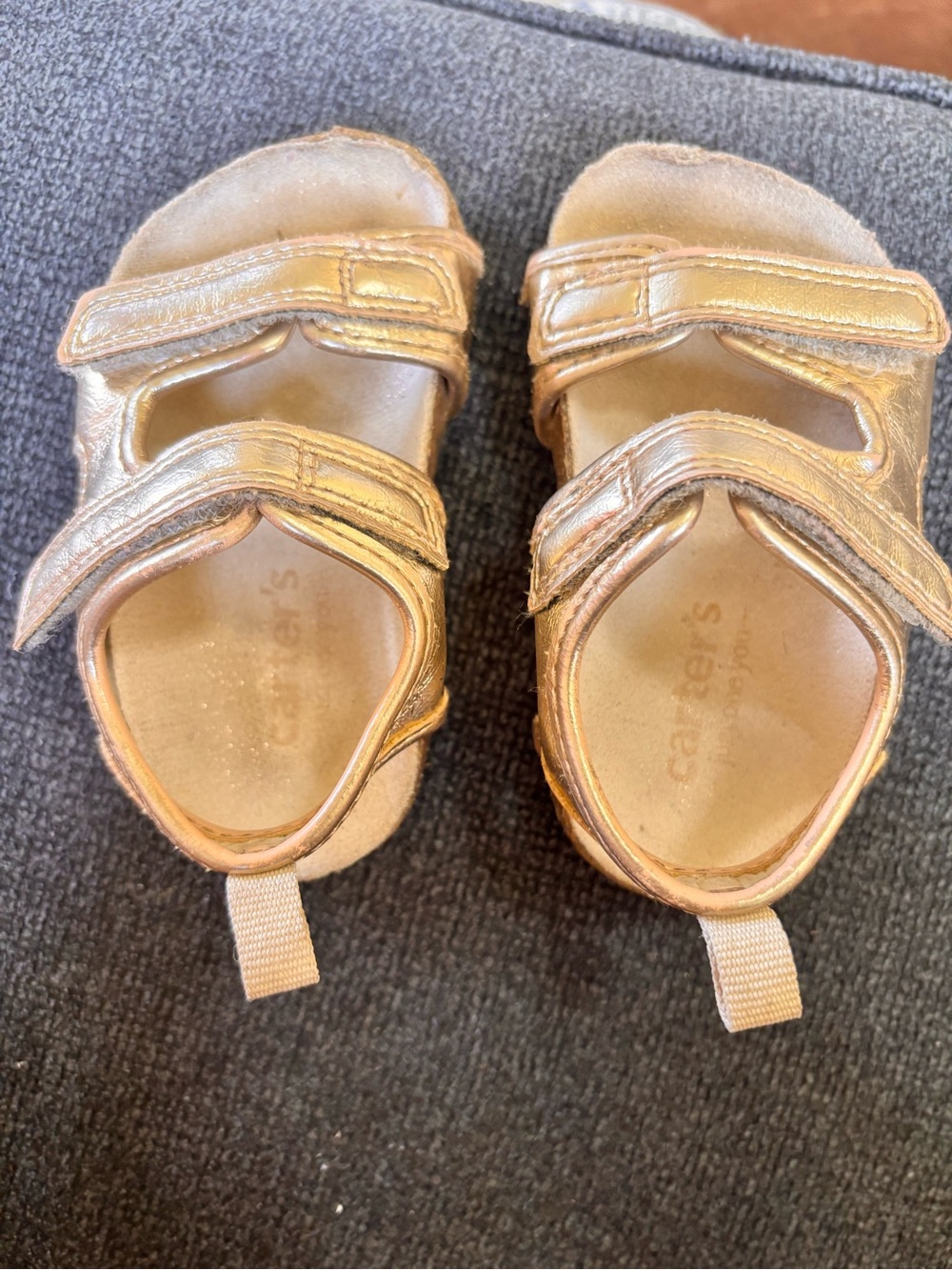 Carter's Metallic Rose Gold Toddler Velcro Sandals